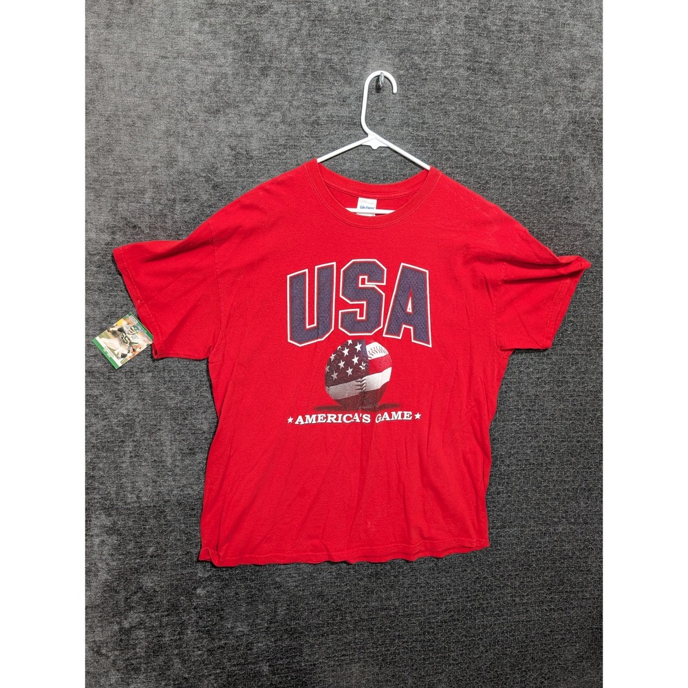 Gildan USA Americas Game Baseball Flag Graphic T-Shirt Red XL